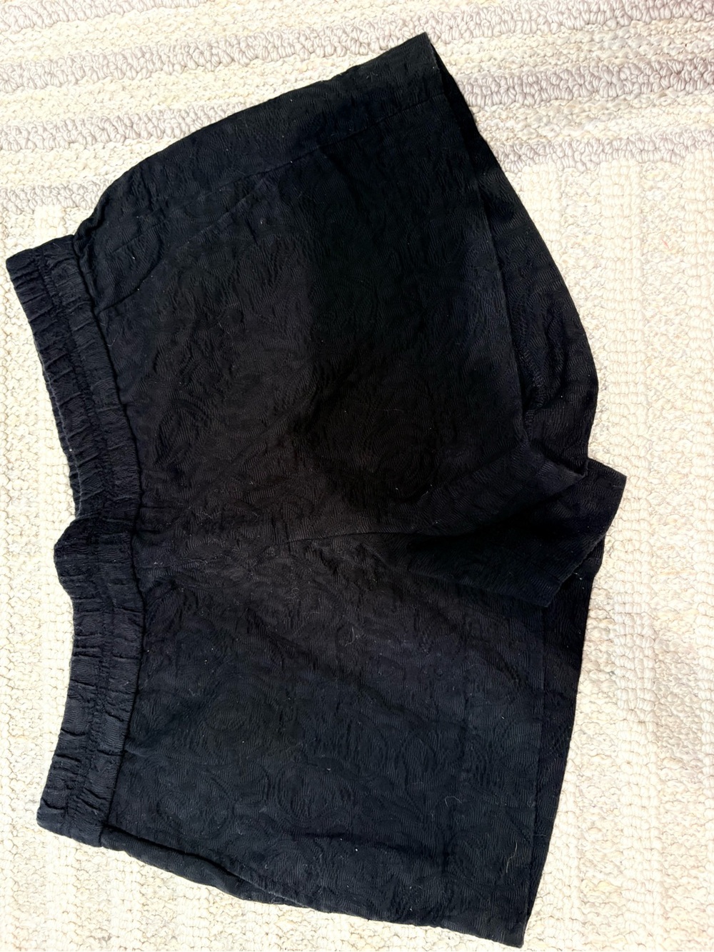 J. Crew Black Textured Shorts with Elastic Waist